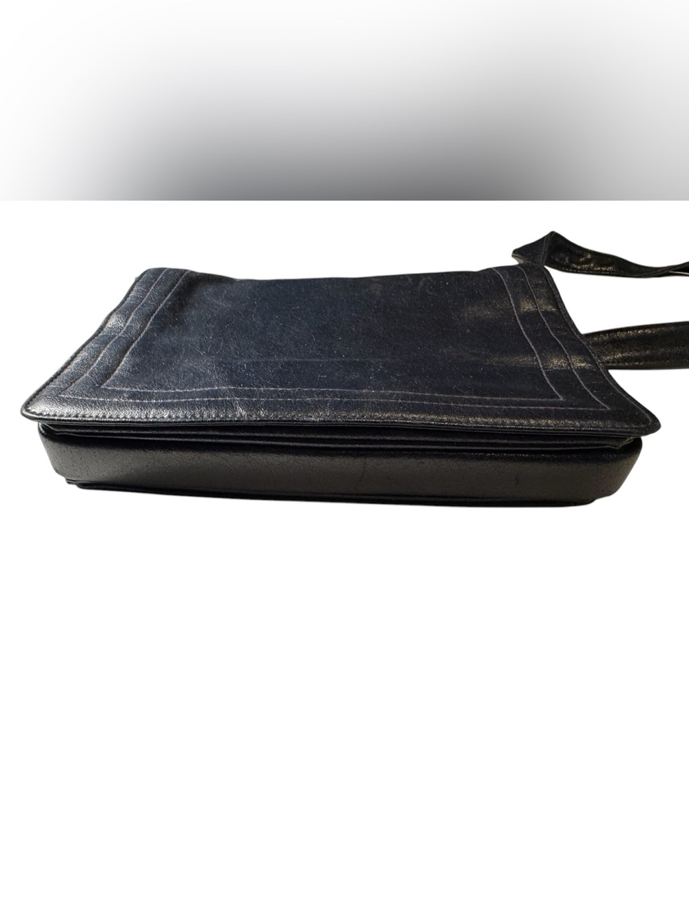 Vintage Dark Navy Blue Markay USA Leather Shoulder Bag Purse MINTY RARE - Picture 6 of 12
